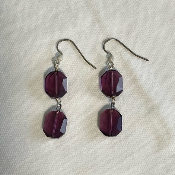 Lot of 3 new pairs of handmade earrings Swarovski crystals and sterling silver - Picture 3 of 4